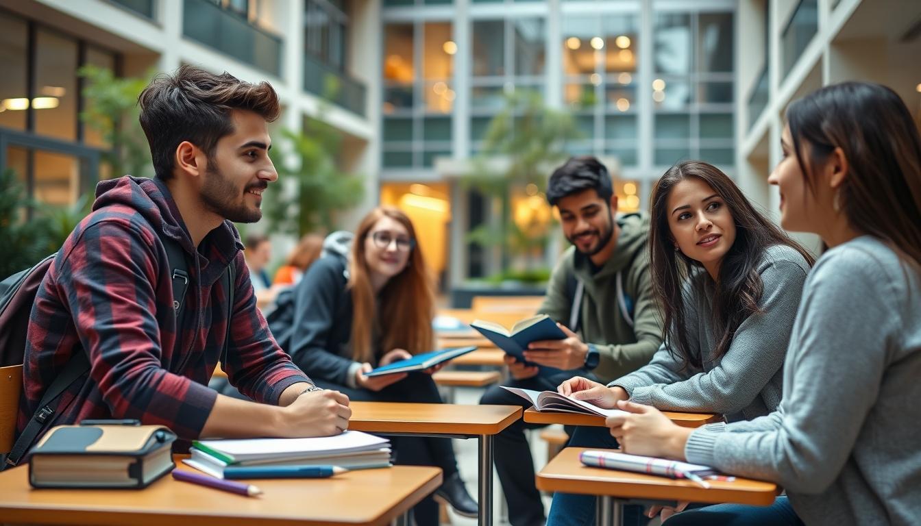 Students working in research laboratory